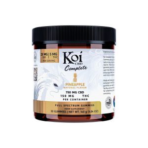 Koi CBD, Complete CBD Gummies, Pineapple, Full Spectrum, 30ct, 150mg THC + 750mg CBD