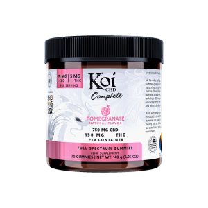 Koi CBD, Complete CBD Gummies, Pomegranate, Full Spectrum, 30ct, 150mg THC + 750mg CBD